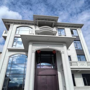 曲靖白麻别墅外墙干挂石材效果示例