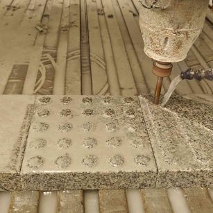 曲靖 芝麻白花岗岩石材盲人石、盲道石、盲点石