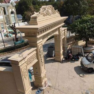 曲靖 黄金麻荔枝面花岗岩别墅门楼