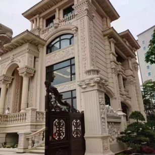 曲靖 黄金麻花岗岩别墅外墙干挂效果展示