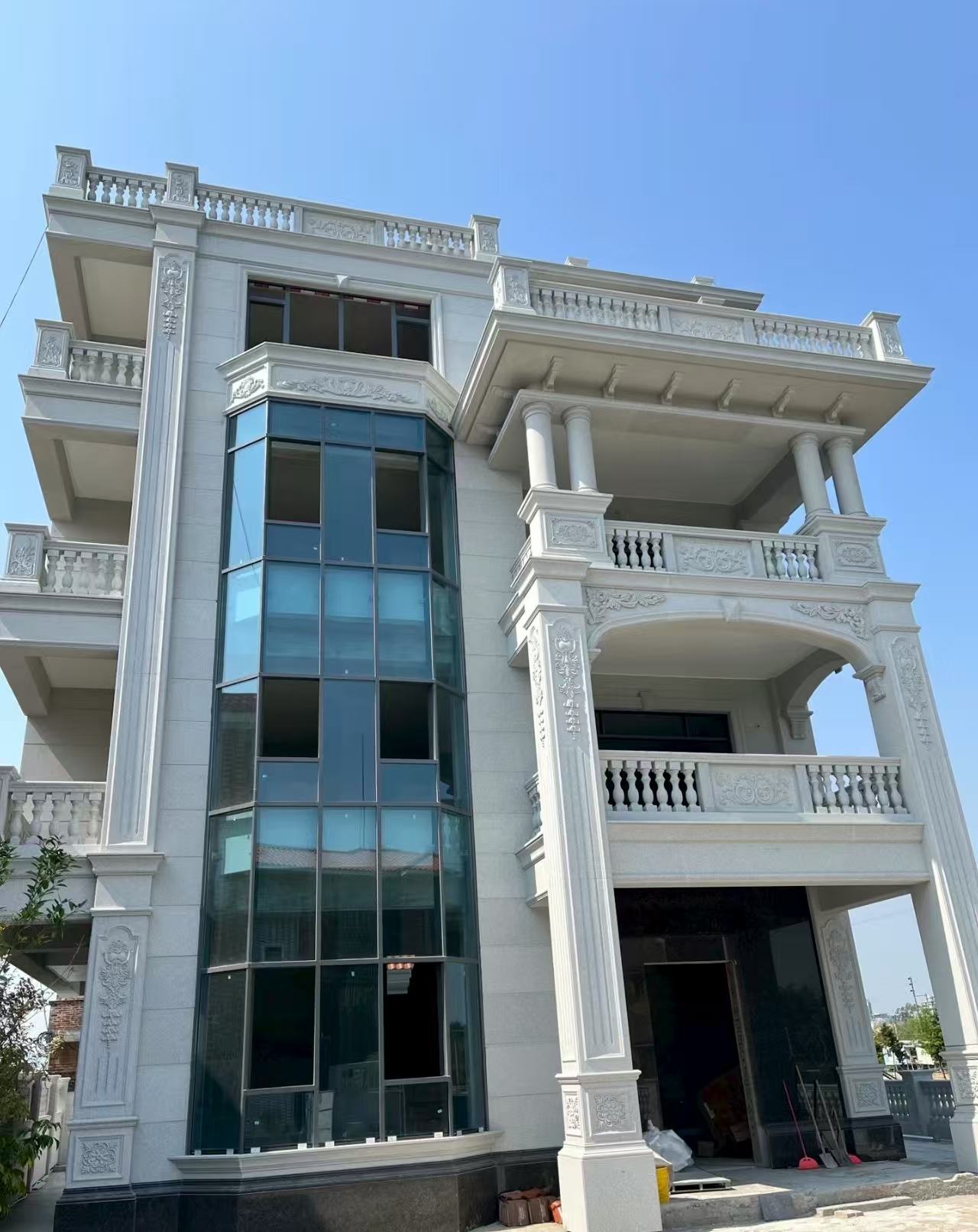 曲靖 白麻花岗岩别墅外墙干挂效果展示