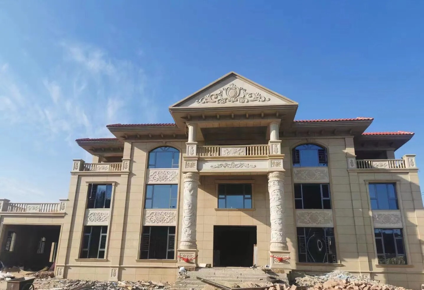 曲靖 黄金麻花岗岩别墅外墙干挂