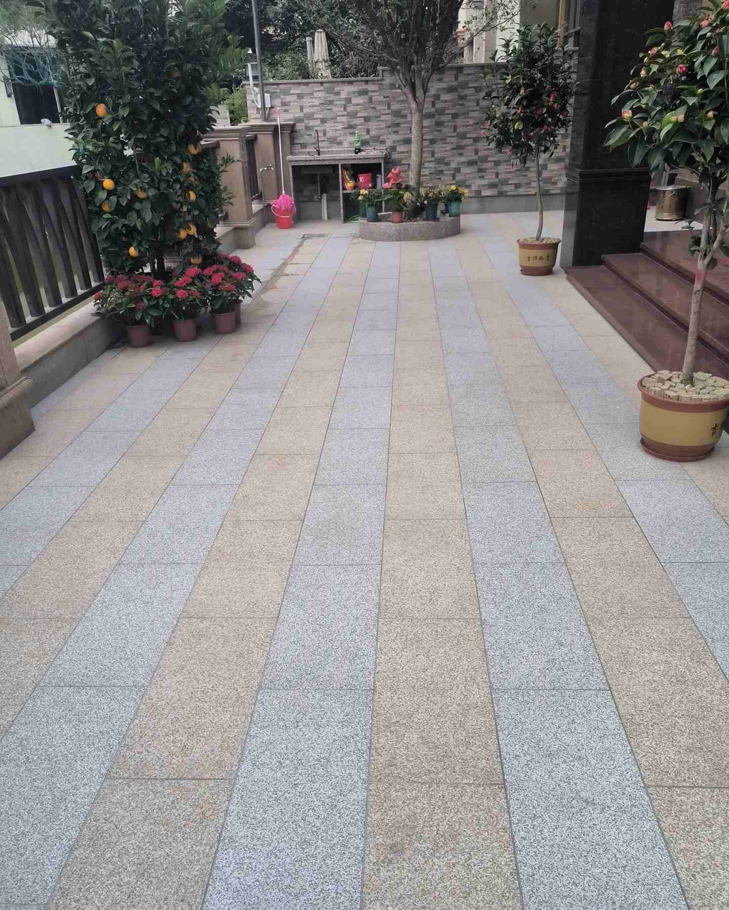 曲靖 黄金麻白麻荔枝面庭院铺装展示