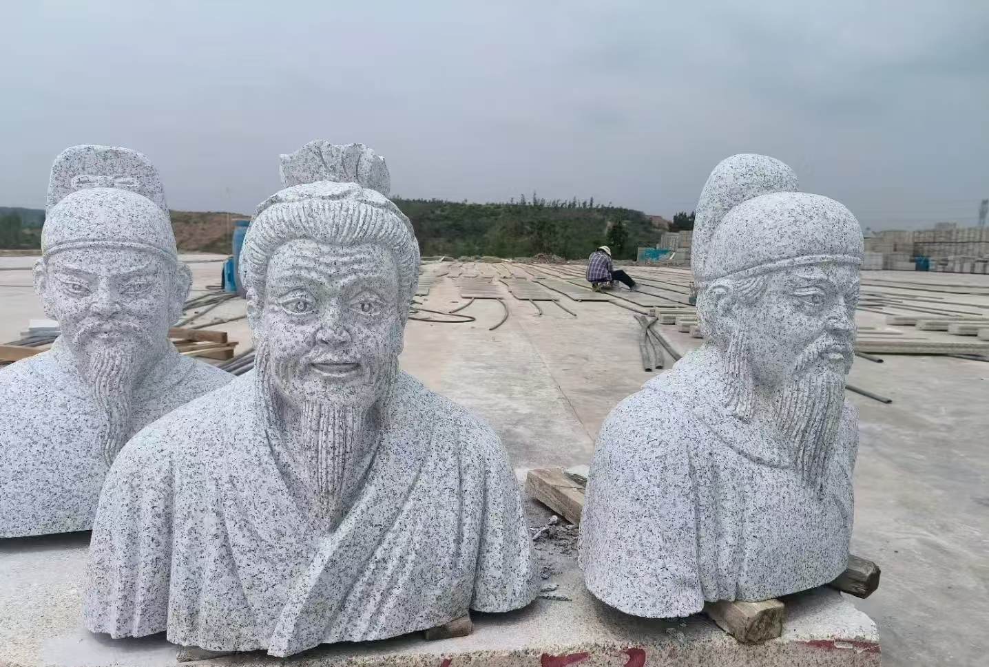 曲靖 白麻花岗岩石材人物立体雕刻